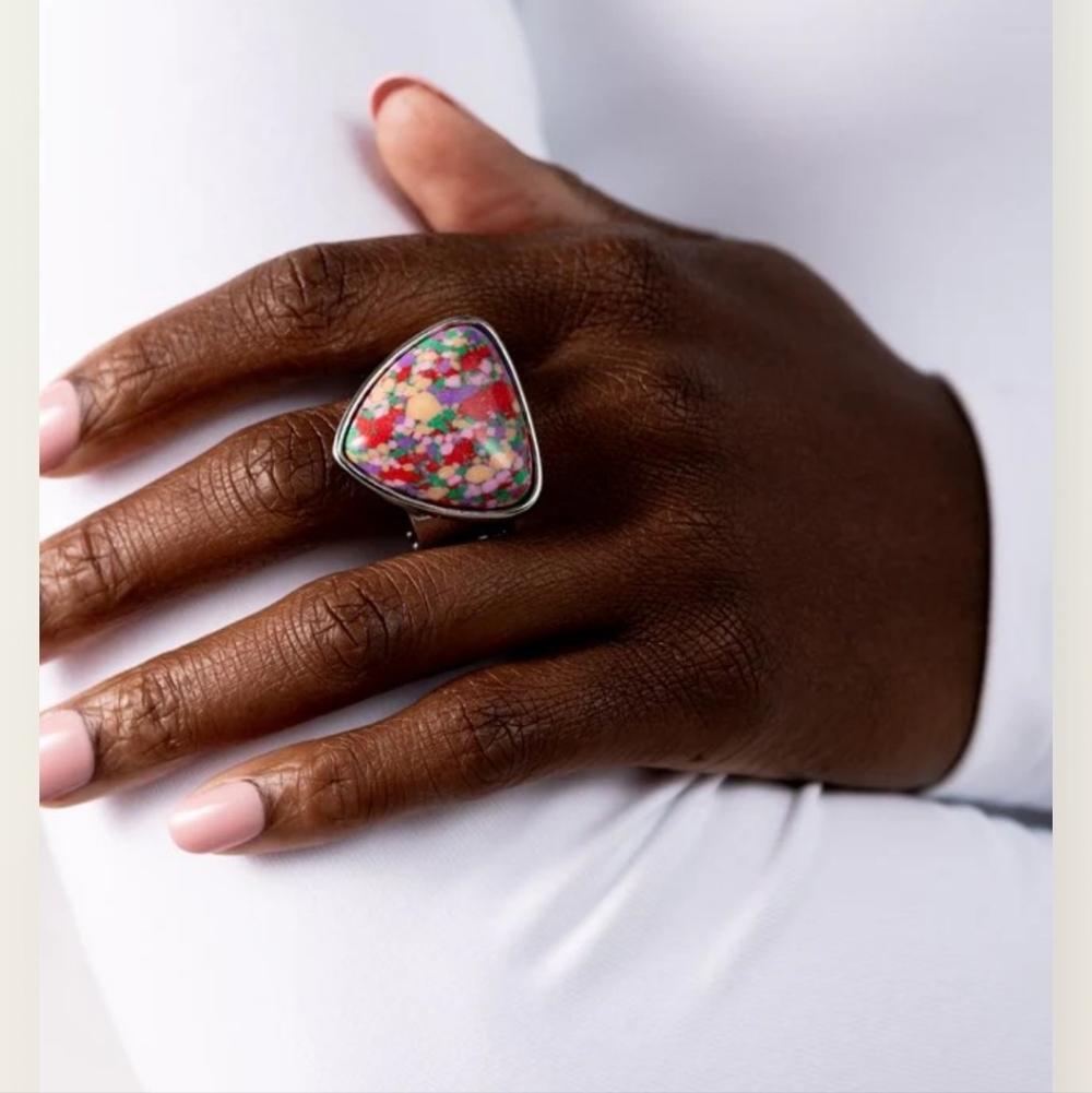 Paparazzi Patterned Paladin Purple Ring - Picture 3 of 3